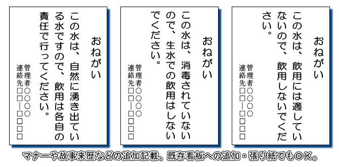 注意喚起の看板例