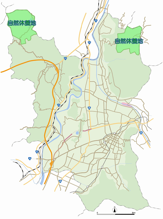 自然休養地の案内図イラスト