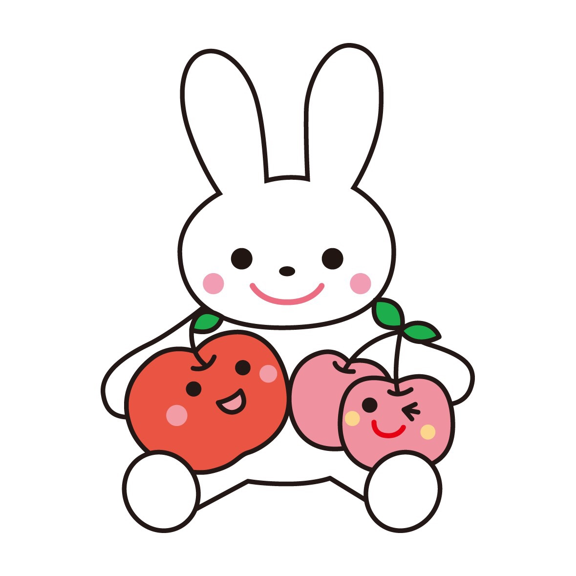 りんごさくらんぼうさぎ りんごさくらんぼうさぎマスコット