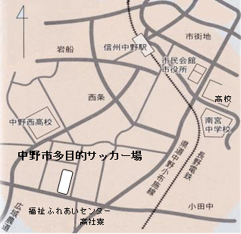 多目的サッカー場周辺の地図