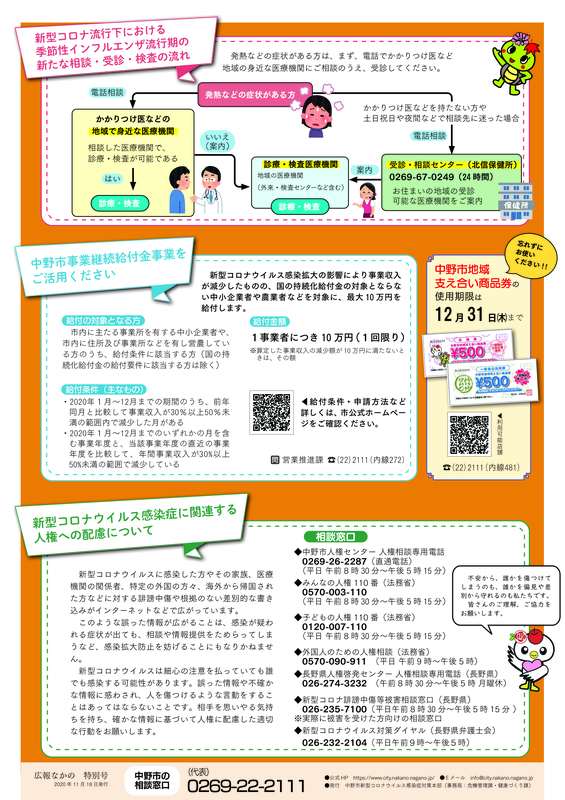 広報なかの特別号2020.11.18裏面