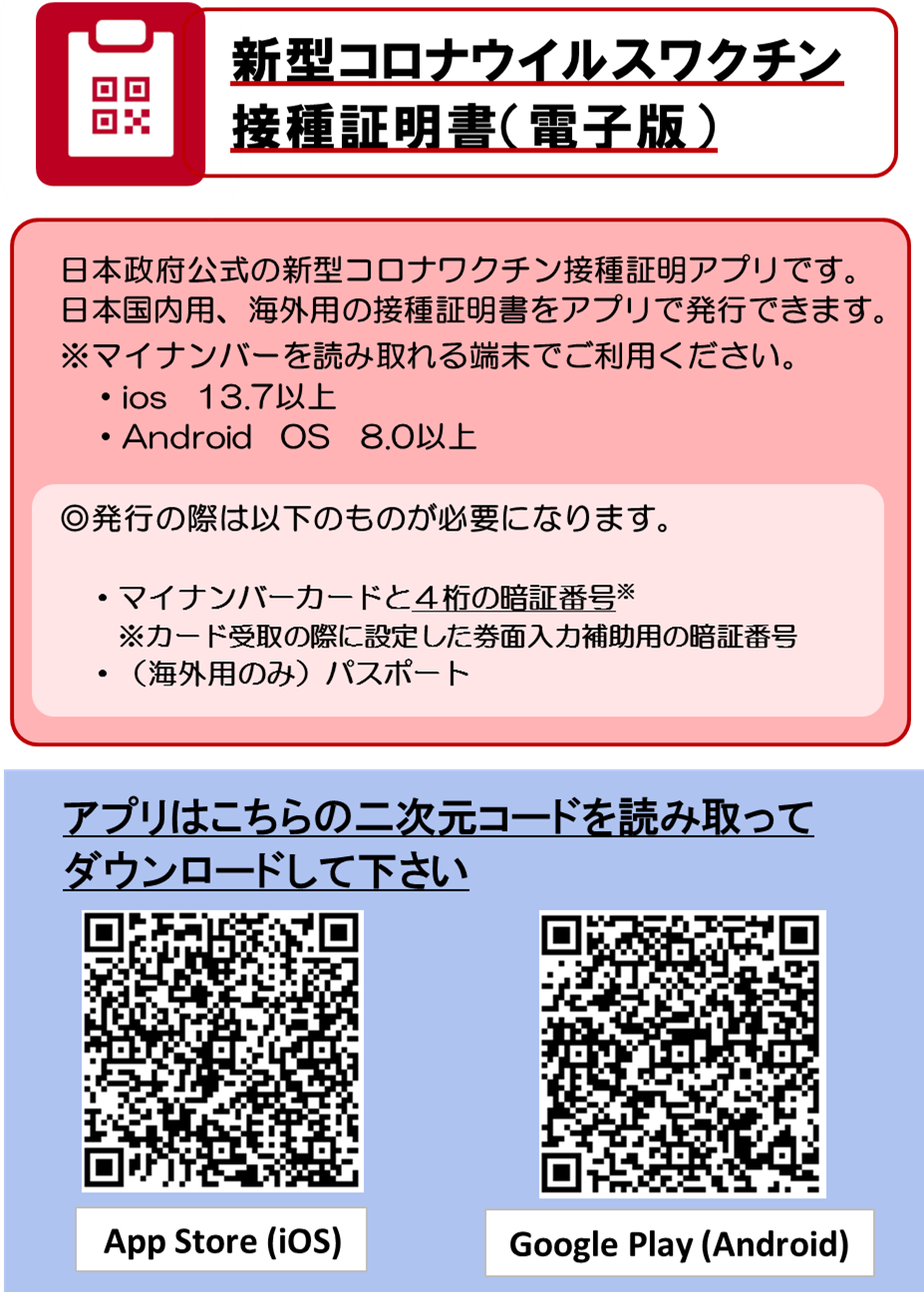 ワクチン接種証明書（電子版）ダウンロード方法