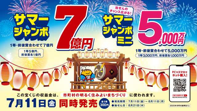 令和7年度サマージャンボ宝くじのご案内 | 長野県中野市