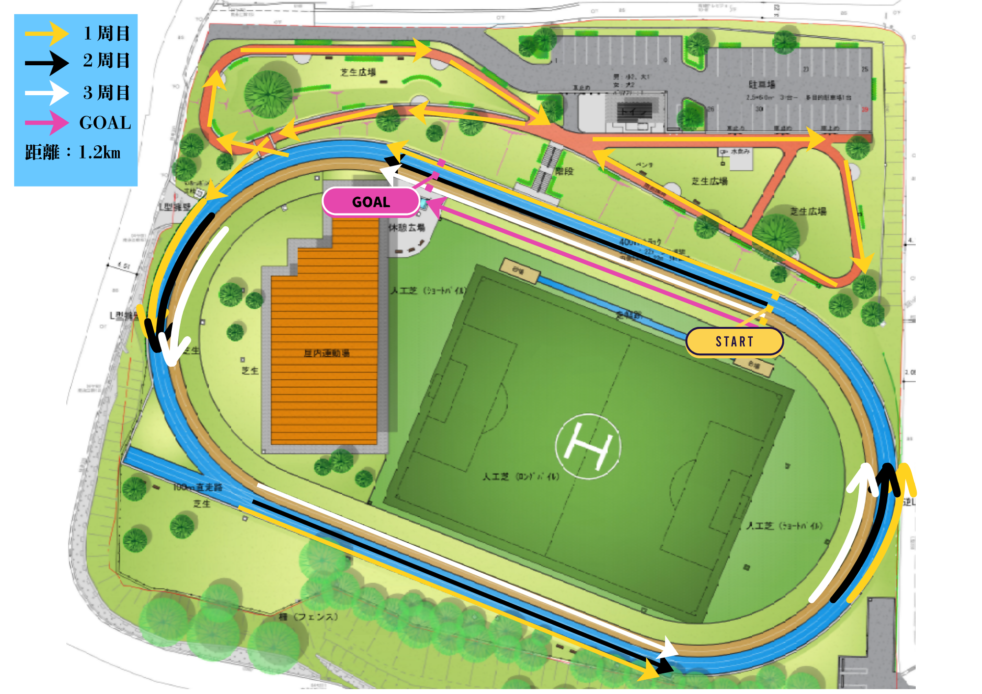 ロードレース大会コース図（小学生）