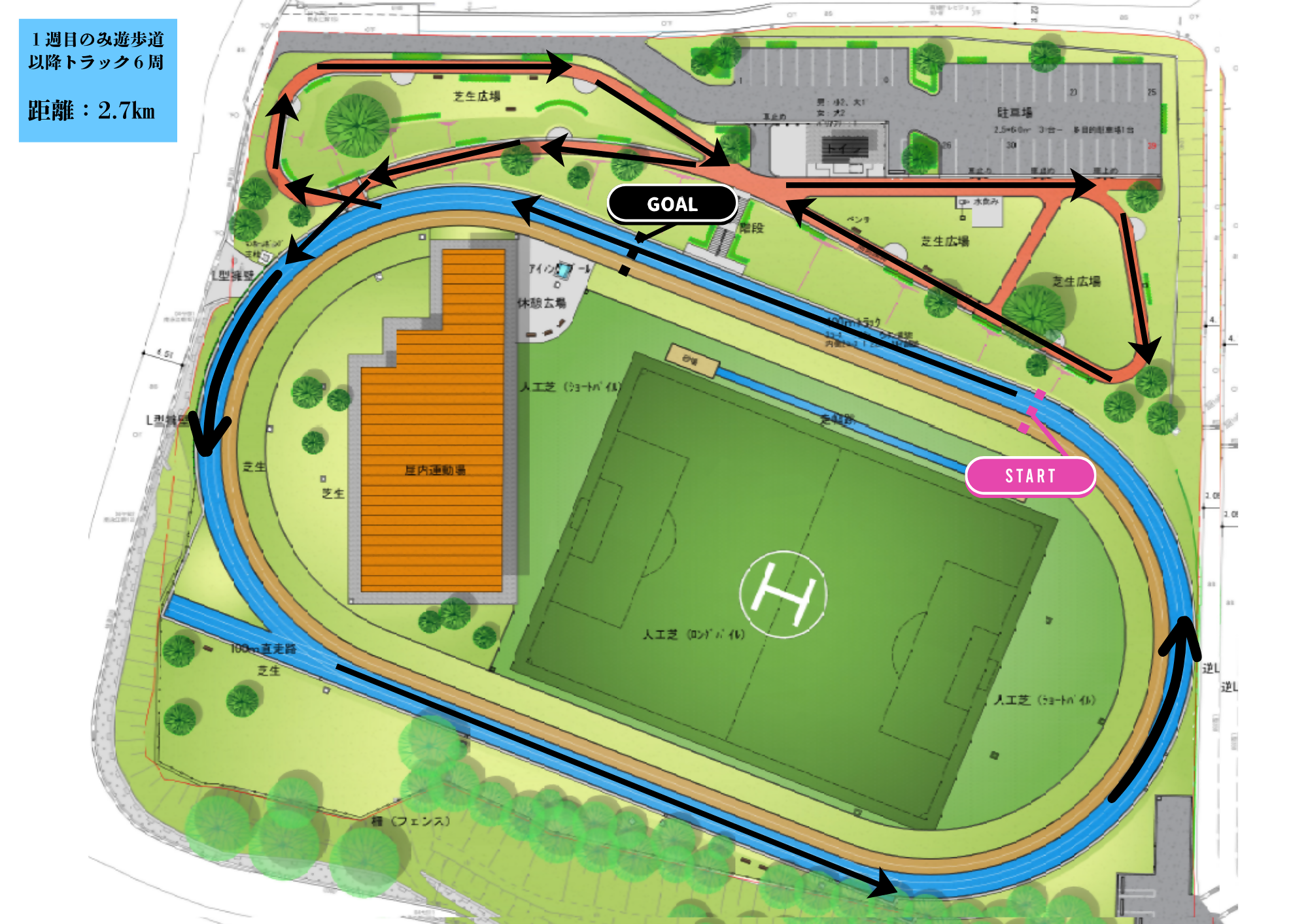 ロードレース大会コース図（中学生）
