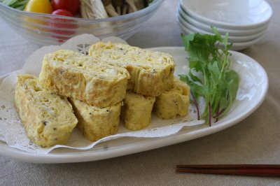 バター風味のエノキたまご焼き