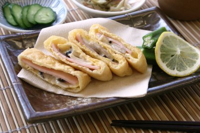 油揚げの袋焼き 油揚げの袋焼きの写真